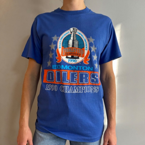 Vintage Edmonton Oilers 1990 Stanley Cup Champion T-Shirt - Picture 3 of 8